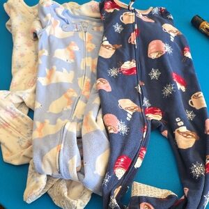 Carter's Kids One Piece Footies - Light Blue and Navy